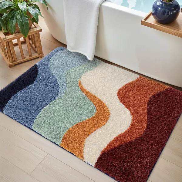 DEXI Alfombra Baño Antideslizante Multicolor