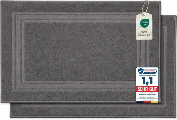 Komfortec Alfombrillas Lavables Absorbente Antracita